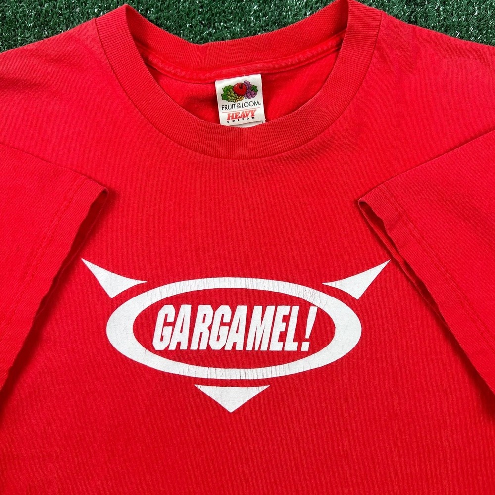 VTG Gargamel! Worship Beer and Drink Satan T-Shirt Men's Large Red Rock Band 90s